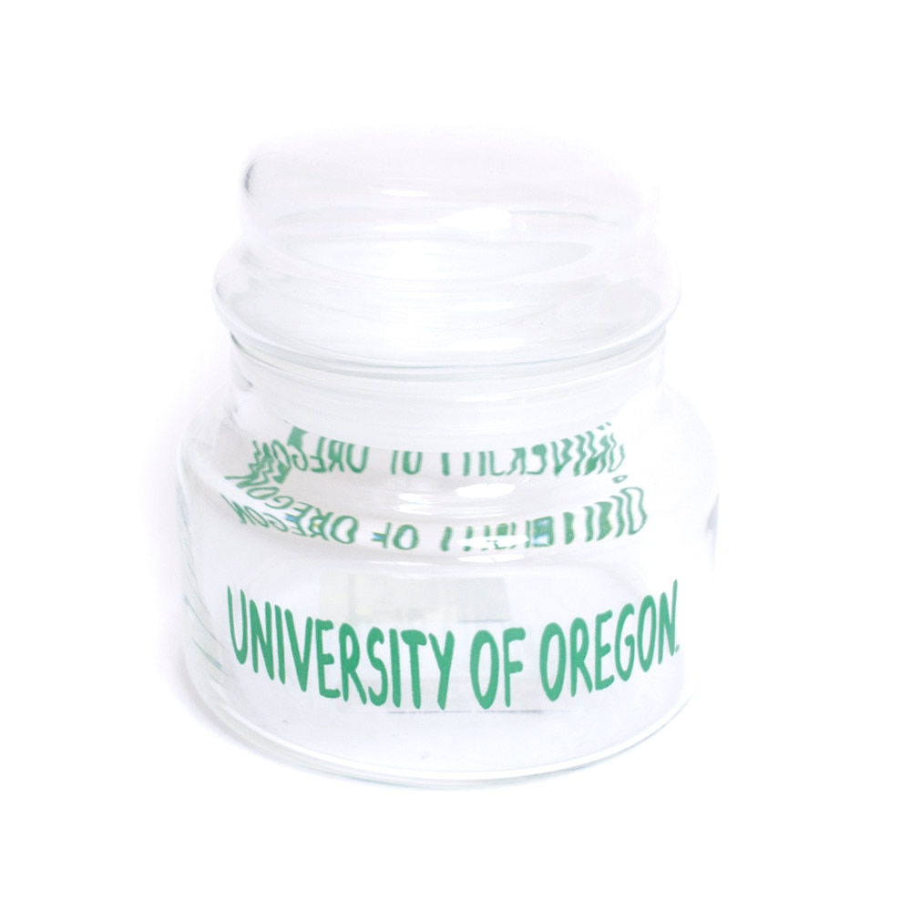 University of Oregon, RFSJ, Inc., Green, Candy, Glass, Home & Auto, Jar, Small, 714696